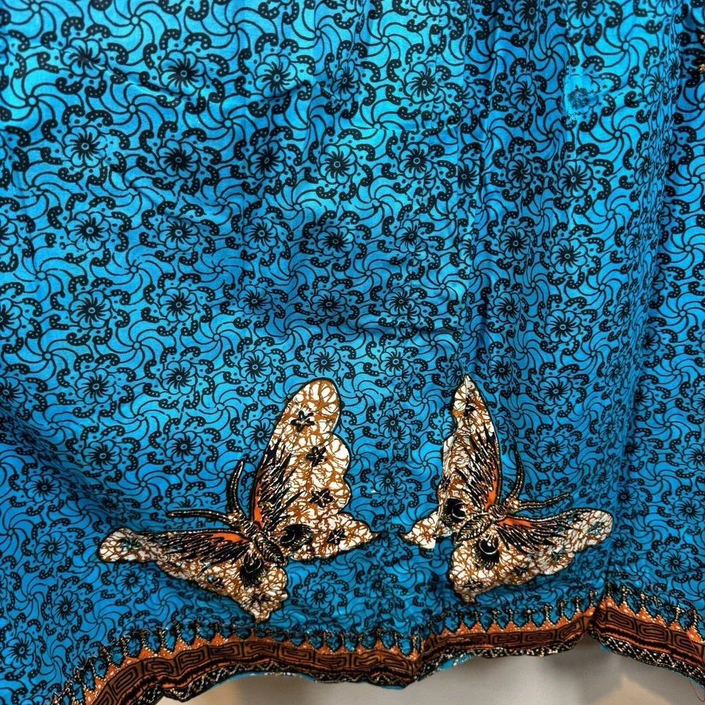 Apron Maxi Tie Smocked Festival Boho Butterfly Prairie Cottage Core Hippie VTG